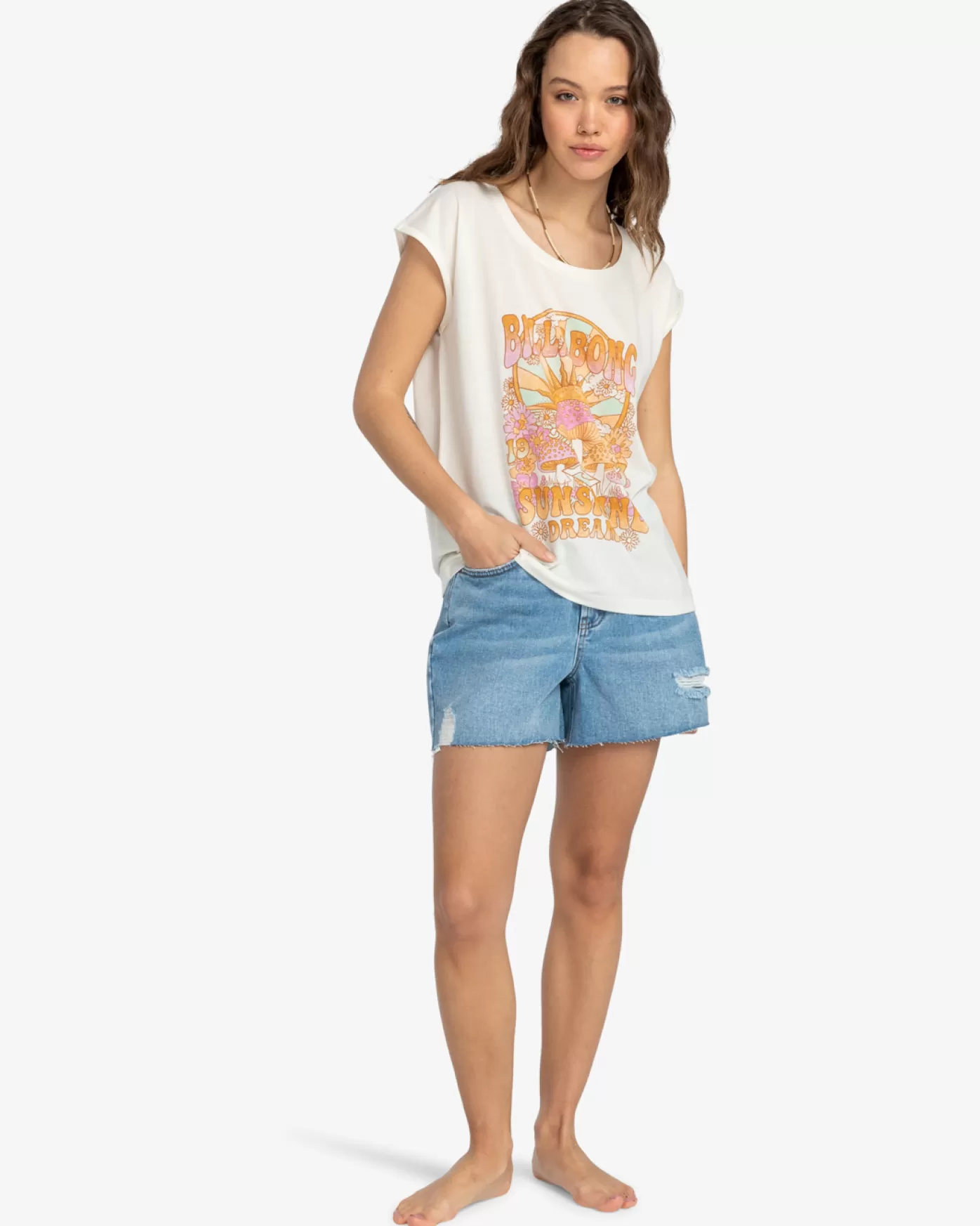 All Night - T-shirt de manga de aba para Mulher-Billabong Clearance